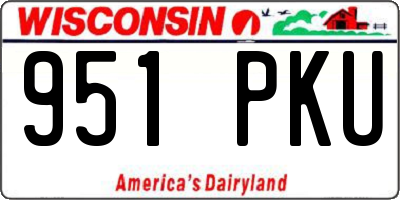 WI license plate 951PKU