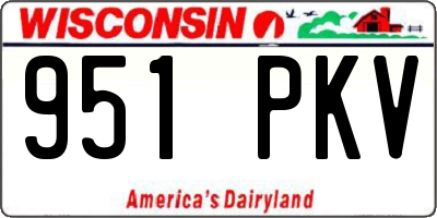 WI license plate 951PKV