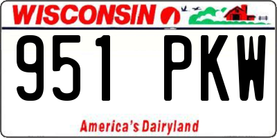 WI license plate 951PKW
