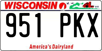 WI license plate 951PKX