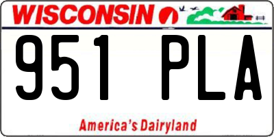 WI license plate 951PLA