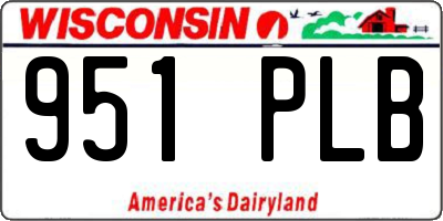 WI license plate 951PLB