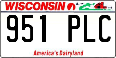 WI license plate 951PLC
