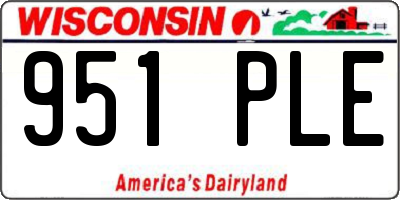 WI license plate 951PLE