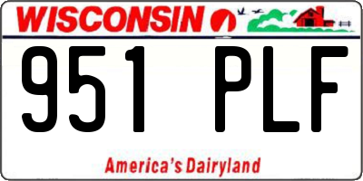 WI license plate 951PLF