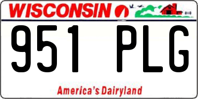 WI license plate 951PLG