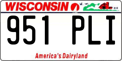 WI license plate 951PLI