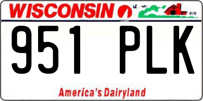 WI license plate 951PLK