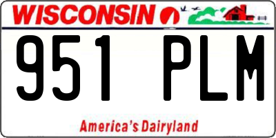 WI license plate 951PLM