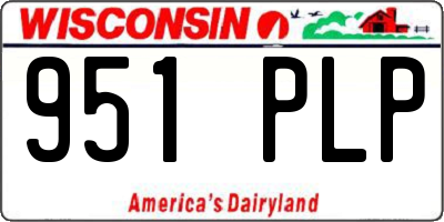 WI license plate 951PLP