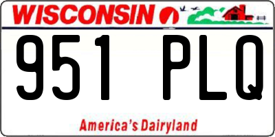 WI license plate 951PLQ