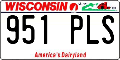 WI license plate 951PLS