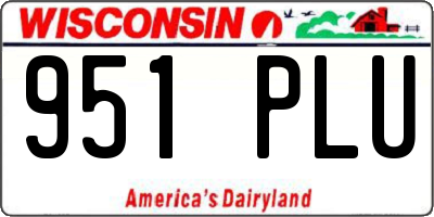 WI license plate 951PLU