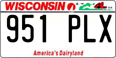 WI license plate 951PLX