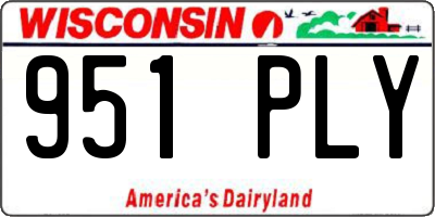WI license plate 951PLY