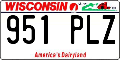 WI license plate 951PLZ