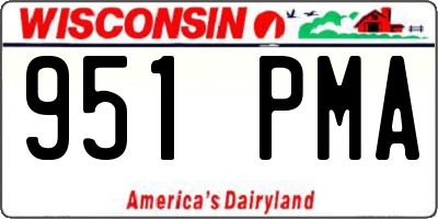 WI license plate 951PMA