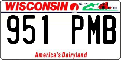 WI license plate 951PMB