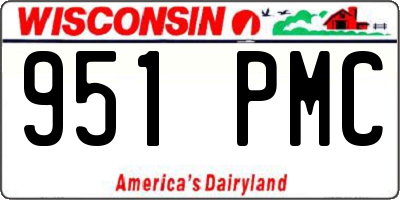 WI license plate 951PMC