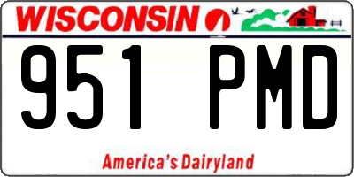 WI license plate 951PMD