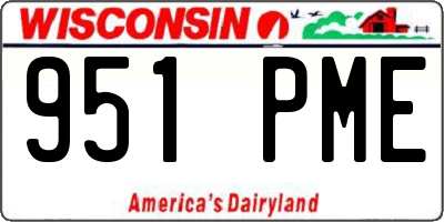 WI license plate 951PME