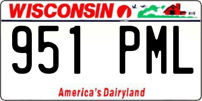 WI license plate 951PML