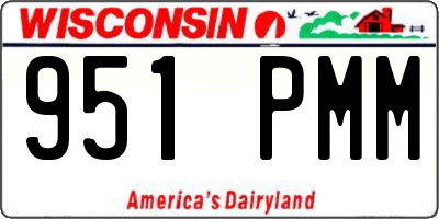 WI license plate 951PMM