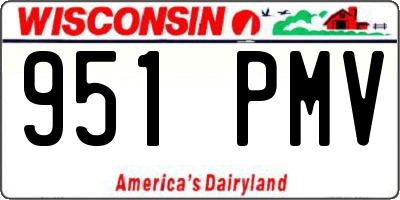 WI license plate 951PMV