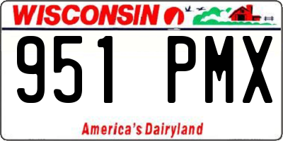 WI license plate 951PMX