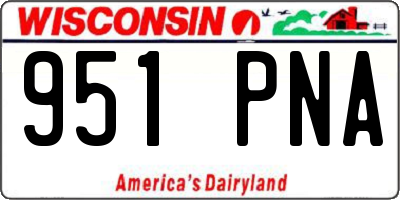 WI license plate 951PNA