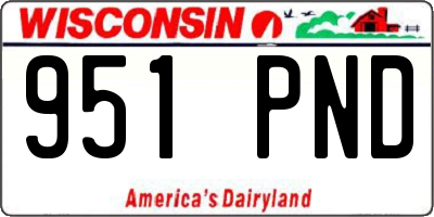 WI license plate 951PND