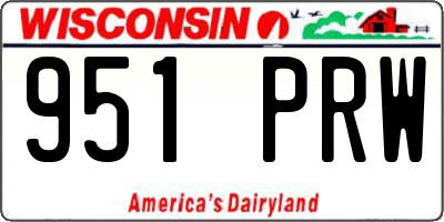 WI license plate 951PRW