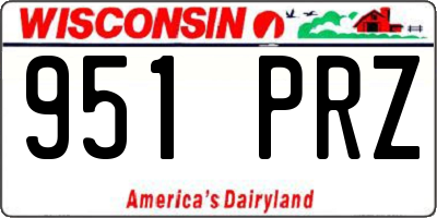 WI license plate 951PRZ