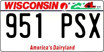 WI license plate 951PSX