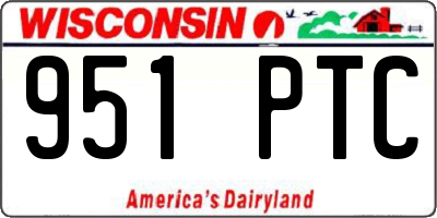 WI license plate 951PTC