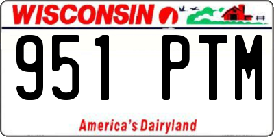 WI license plate 951PTM