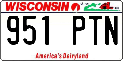 WI license plate 951PTN
