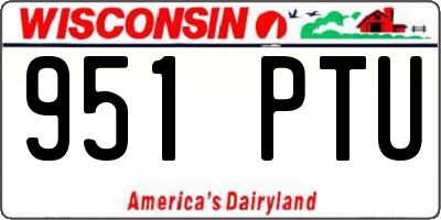 WI license plate 951PTU