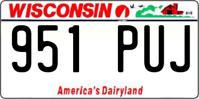WI license plate 951PUJ