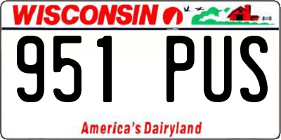 WI license plate 951PUS