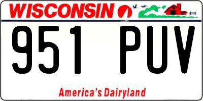 WI license plate 951PUV