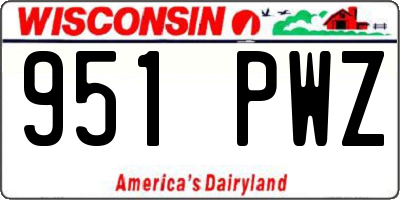 WI license plate 951PWZ