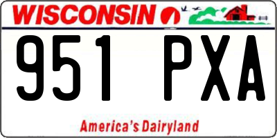 WI license plate 951PXA