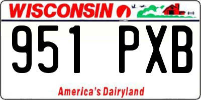 WI license plate 951PXB