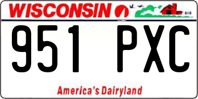 WI license plate 951PXC