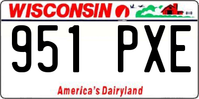 WI license plate 951PXE