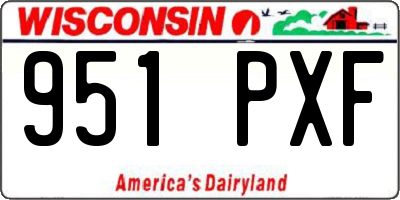 WI license plate 951PXF