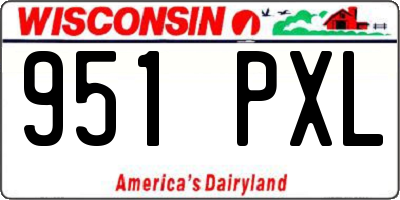 WI license plate 951PXL
