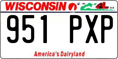 WI license plate 951PXP