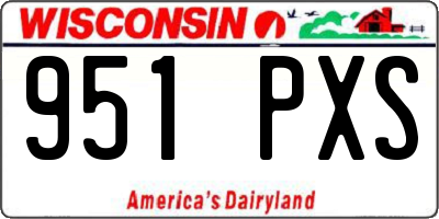 WI license plate 951PXS
